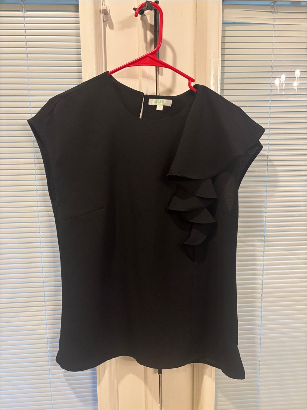 Jade Black Ruffle Sleeve Blouse